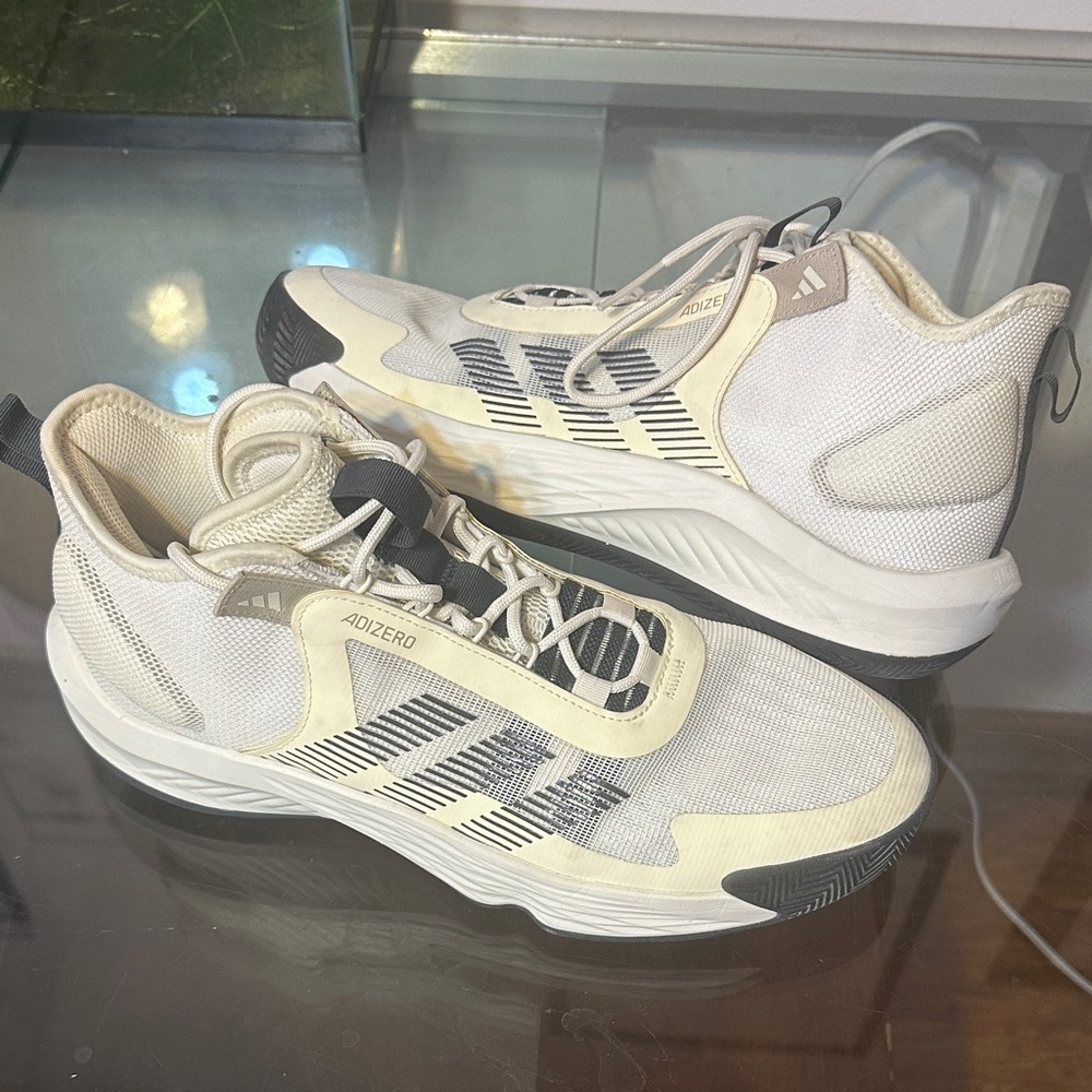 Adidas Adizero Cream and White Running Shoes